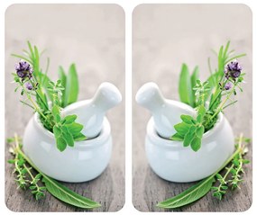 Plăci de protecție din sticlă HERB GARDEN pentru aragaz - 2 bucăți, WENKO