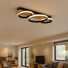 Plafonieră LED ROWENA, 18W, 230V, negru/maro