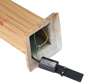 Lampă modernă de exterior din oțel cu imprimeu de lemn 45cm IP44 - Malois