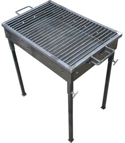 Gratar de gradina traditional HouseXL™ Premium Barbecue, Picioare din teava rectangulara cu surub, Realizat manual, Sarma grill 8mm, 30 X 40 CM, Natur