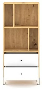 Comodă SULA, stejar artisan/albă