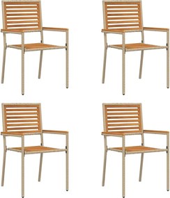 vidaXL Scaune de grădină stivuibile 4 pcs Maro și Bej