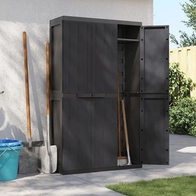 364208 vidaXL Dulap depozitare de exterior, negru, 97x37x165 cm, PP