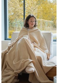 Pătură fildeș din micropluș/cocolino 150x200 cm Tomo – Tiseco Home Studio