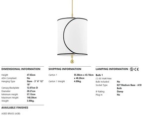 Pendul design modern ZARA, cu o sursa de lumina