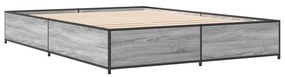 3279865 vidaXL Cadru de pat, gri sonoma, 120x190 cm, lemn prelucrat și metal