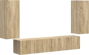 vidaXL Set Dulap pentru Televizor Montat pe Perete 4 pcs Stejar Sonoma