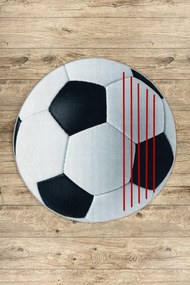BAMBINO 2139 cerc covor lavabil - Fotbal pentru copii anti-alunecare - negru / alb - SECUNDAR-COTATI PRODUSUL