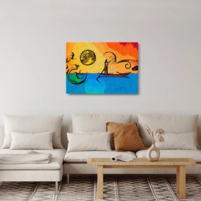 Tablou pe sticlă cu pictură străveche (70x50 cm)