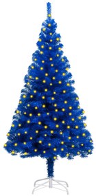Pom de Craciun artificial cu LEDsuport, albastru, 180 cm, PVC Albastru, 180 x 90 cm, 1
