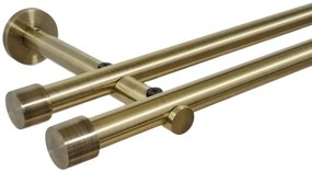 Galerie dubla picior universal fara inele prindere perete capacel 19/19 mm aur antic (Alege marime: 140 cm)