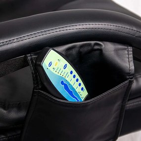 Scaun de birou cu masaj din piele ecologică cu suport pentru picioare OFF 935 negru