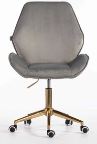 HR350K Scaun Gray din Catifea Bază Aurie