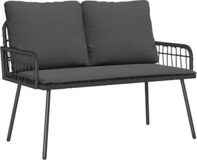 vidaXL Bancă de grădină cu pernă Antracit 114 x 64 x 90cm Oțel