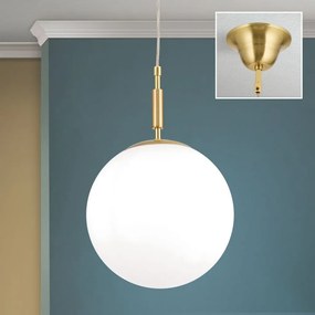 Lustra, Pendul realizat manual ARTDESIGN 25cm, alama mat/ alb opac
