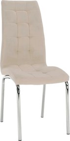 Scaun GERDA NEW, bej, stofa clasica/metal, 42x58x103 cm
