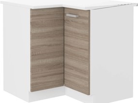 Dulap inferior de bucătărie de colț Domton 89 x 89 DN ZB (Alb + Stejar sonoma truflă). 1033024