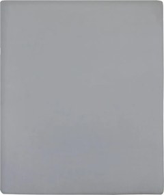 vidaXL Cearșaf de pat cu elastic, gri, 140x200 cm, bumbac