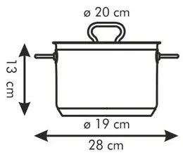 Oală cu capac Tescoma HOME PROFI, 20 cm