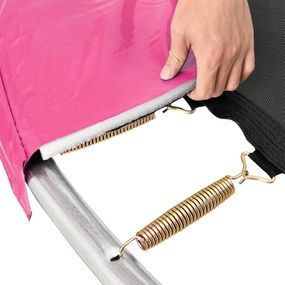Trampolina Jampino 3,05 metrový priemer s ochrannou sieťkou a rebríkom ružová