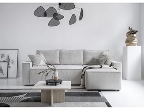 Colțar alb extensibil cu tapițerie din catifea reiată (cu colț variabil) Brave Dave – Miuform