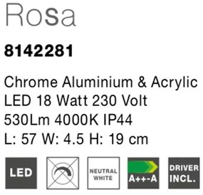 Aplica LED directionabila pentru baie IP44 Rosa 18W NVL-8142281