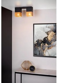 Plafonieră Lucide 21123/02/02 RENATE 2xE27/40W/230V auriu/negru