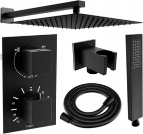 Mexen Cube DR02 set de duș încastrat cu duș de ploaie 25 cm, negru - 77502DR0225-70