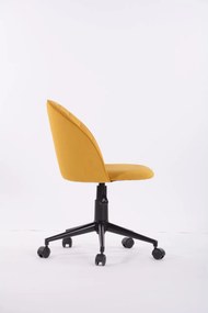 Scaun de birou - tapiterie catifea galbena
