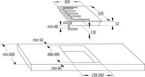 Plita pe gaz incorporabila Gorenje GC321B, 4050 W, Aprindere electronica, Gratar din fonta, Negru