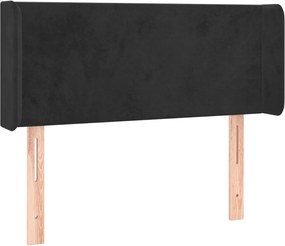 vidaXL Tăblie de pat cu aripioare negru 103x16x78/88 cm catifea