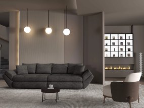Canapea extensibilă dumonde cu ladă de depozitare si sezut confortabil din spuma high-density, Loana Enjoy Negru 300x100 cm