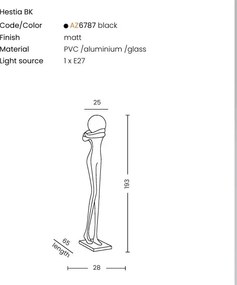 Figurina design decorativ cu iluminat HESTIA BLACK