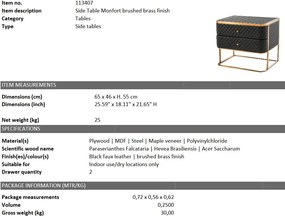 Masuta laterala/ Noptiera cu 2 sertare design LUX Monfort 113407 HZ