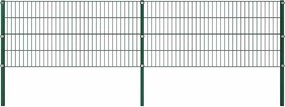 vidaXL Panou de gard cu stâlpi din fier, verde, 349x80 cm