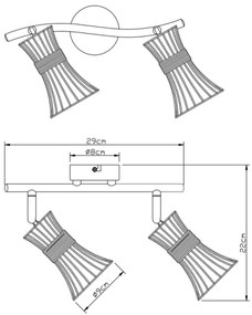 Globo 54814-2 - Lampă spot PURRA 2xE14/40W/230V