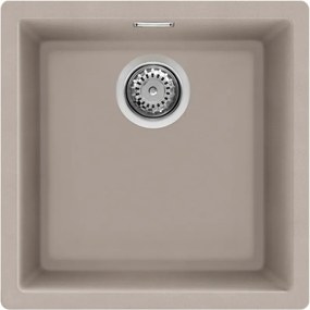 Chiuveta de bucatarie pentru montare pe blat SMEG Quadra VZP45DV, 45 cm, Antibacteriana, Rezistenta la zgarieturi si la razele UV, Gri/Bej