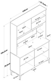 Dulap Jevy Walnut și Alb