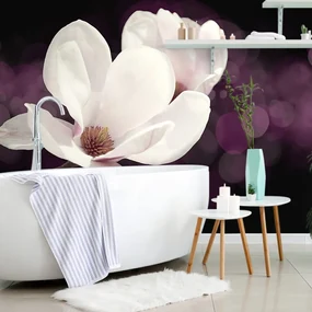 Tapet autoadeziv floare de magnolie pe fundalul abstract