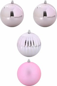 vidaXL Set de Globuri de Crăciun XXL 4 pcs Roz Plastic