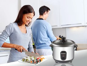 Aparat pentru gătit orez Beper 90.550, 400 W, 1 l, până la 625 g de orez, menținere a căldurii, oțel inoxidabil