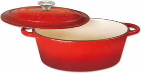 Oală fontă emailată cu capac Kinghoff KH-1612, roaster, roșie
