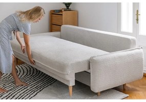 Canapea gri extensibilă cu tapițerie din stofă bouclé 215 cm Patti – Bonami Selection