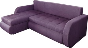 Coltar extensibil reversibil Siena Lux Purple 243x141x81 cm cu lada de depozitare