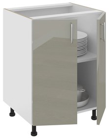 Corp Baza Karo, 2 Usi, Gri Lucios/Alb, MDF, 60 x 50 x 80 cm