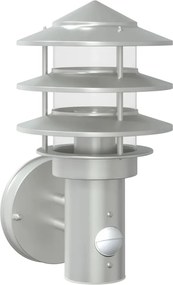 vidaXL Lampă de perete exterior cu senzor, argintiu, oțel inoxidabil