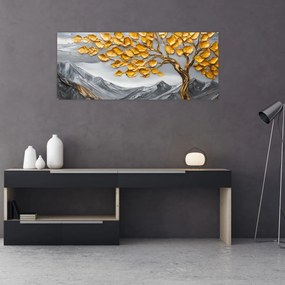 Tablou – Arbore cu frunze aurii (120x50 cm)
