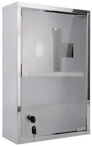 Dulap de baie argintiu suspendat din metal 12x48 cm – PT LIVING