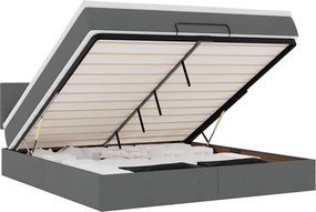 vidaXL Cadru pat otoman cu saltea țesătură gri închis 180x200 cm