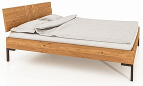Pat matrimonial din lemn de stejar 180x200 cm Abies 2 - The Beds
